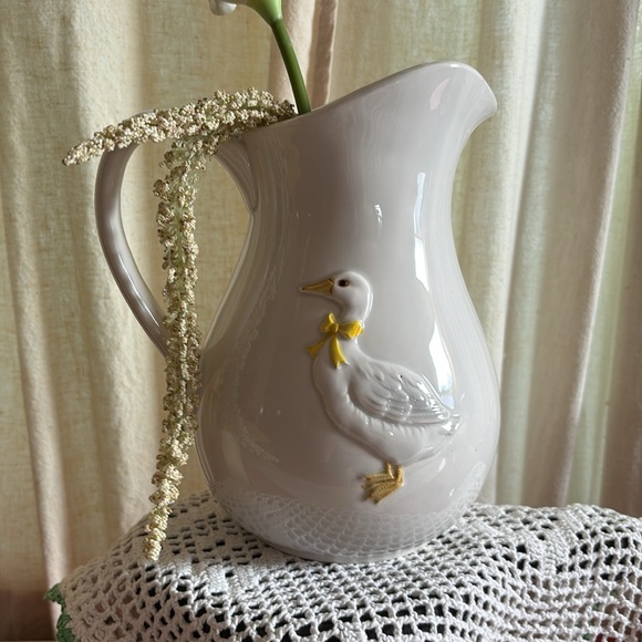 Vintage Geese Otagiri Japan Pottery Pitcher Vase Country goose - Picture 3 of 6